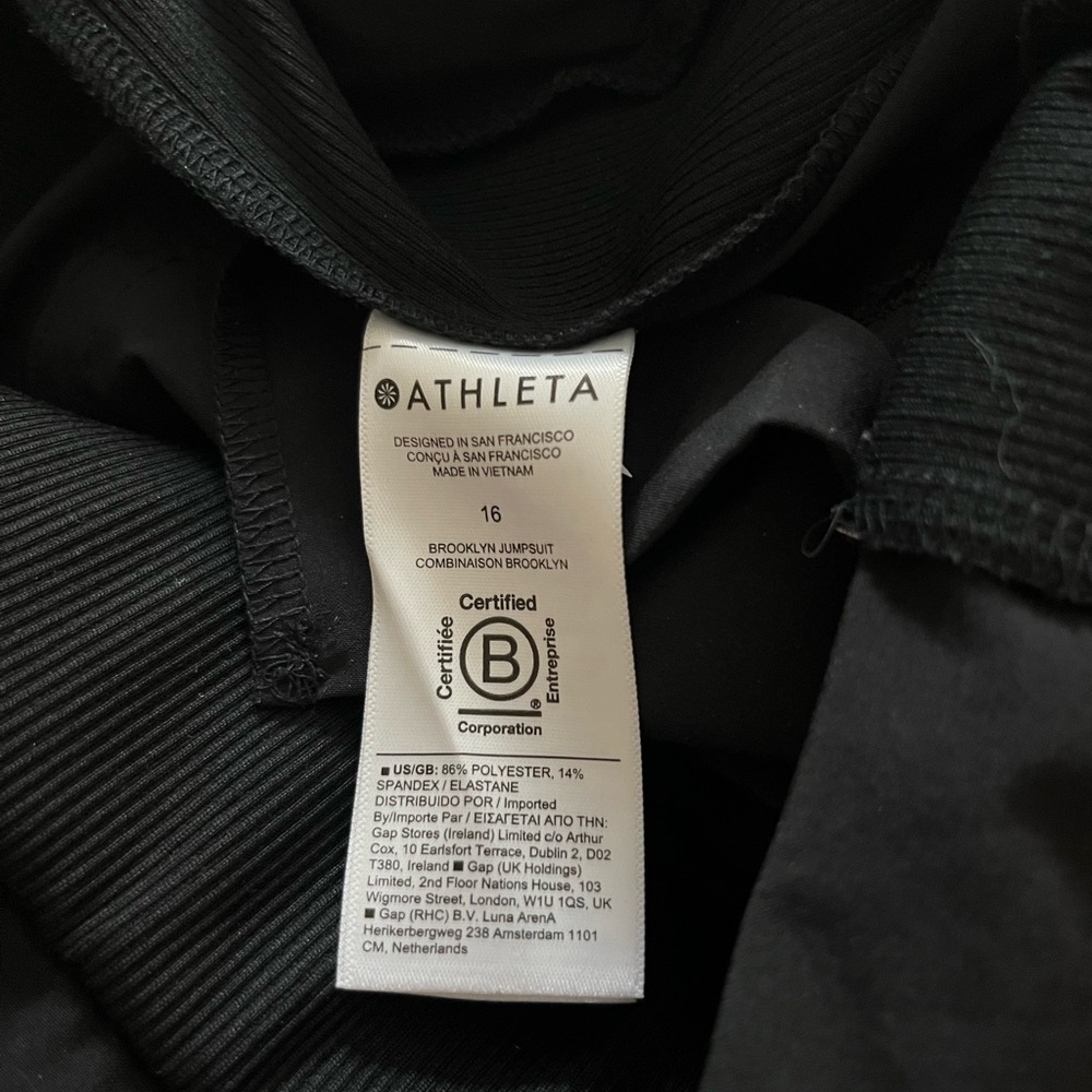Athleta Brooklyn Jumpsuit Black Size 16 - Picture 10 of 10
